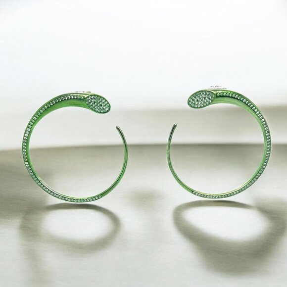 Cubic Zirconia Hoop Earrings in 925 Sterling Silver - Picture 1 of 5